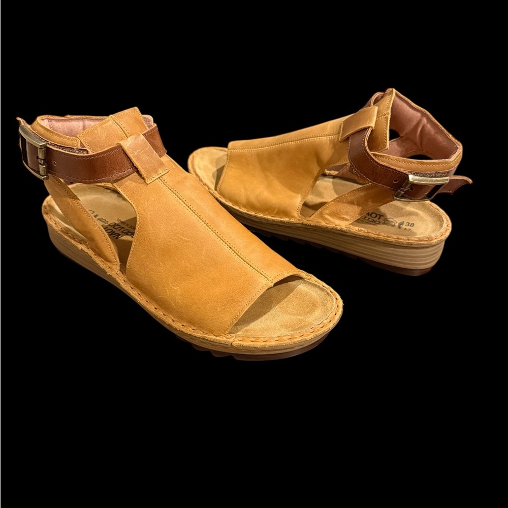 Naot Tan and Brown Leather Sandals